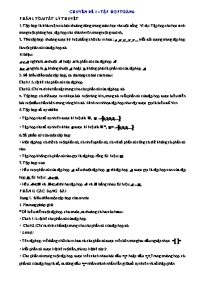 Chuyên đề Toán Lớp 6 - Chuyên đề 1 Tập hợp (Có lời giải chi tiết)